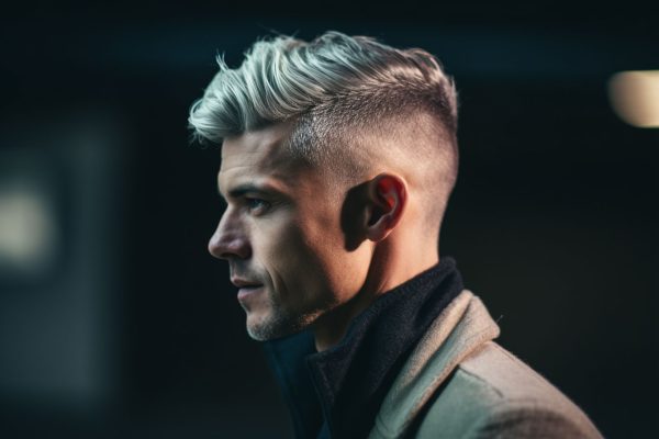 Model med en flot frisure, som han opnåede gennem god hårpleje til mænd